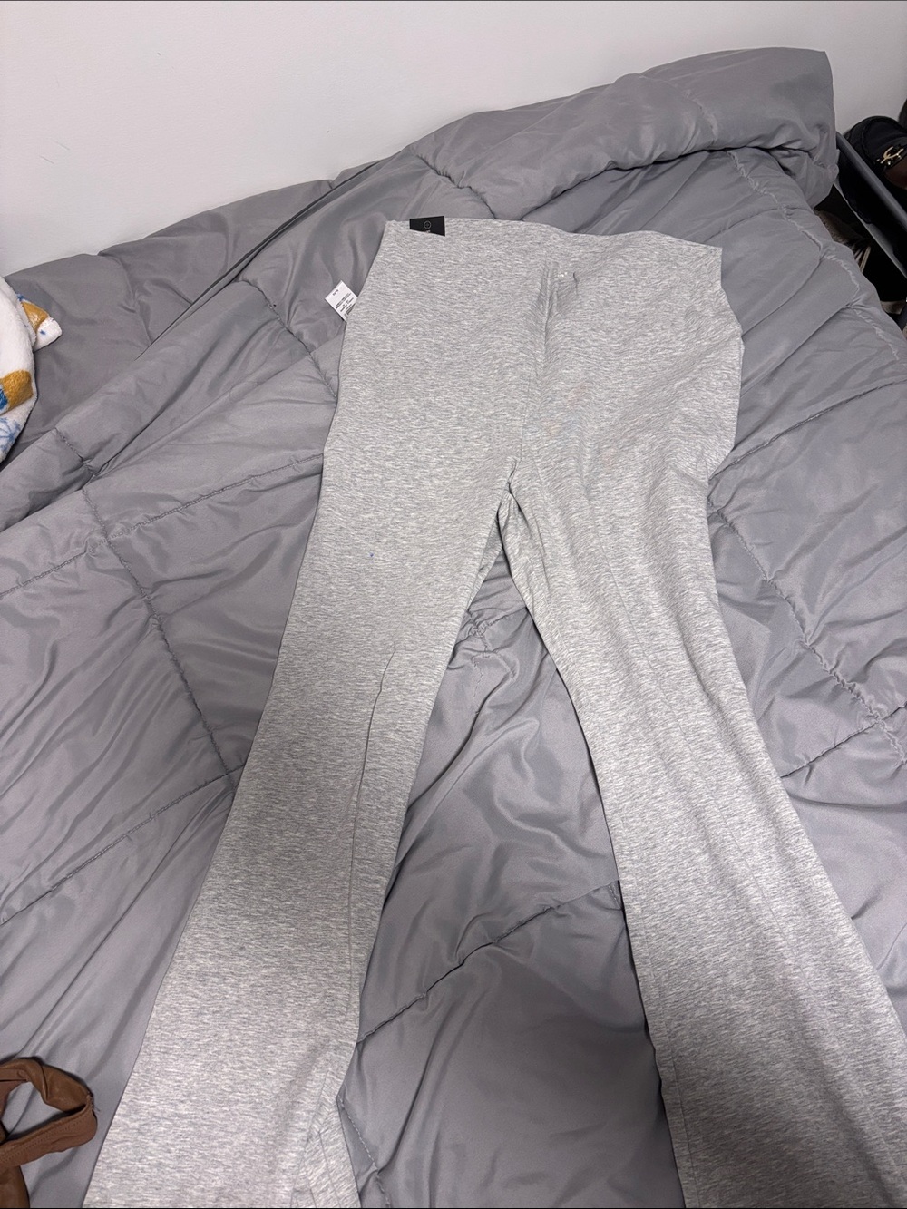 TNA Light Gray Stretch Flare Pants